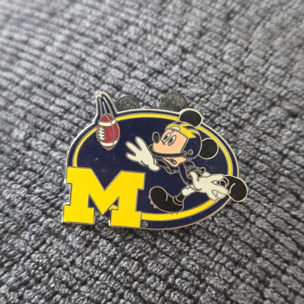 Disney Mickey Mouse University of Michigan Wolverines "M" Football Pin